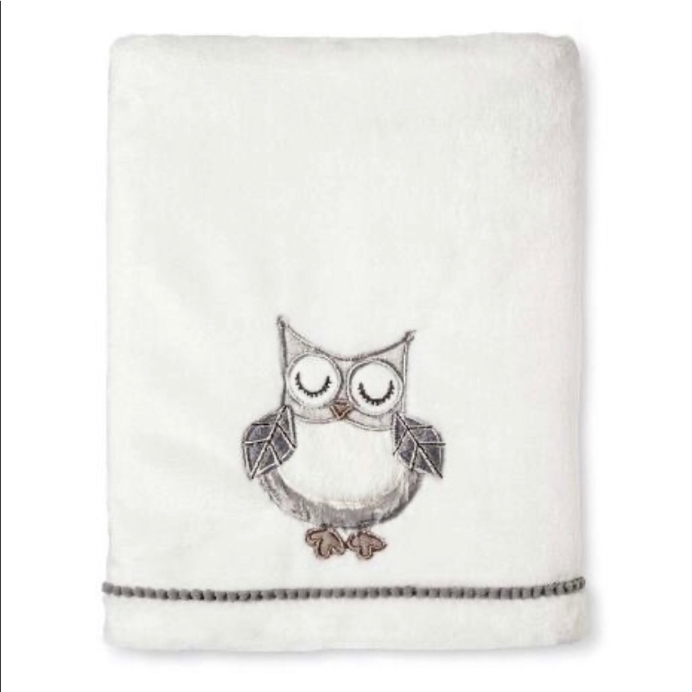 Plush owl baby blanket